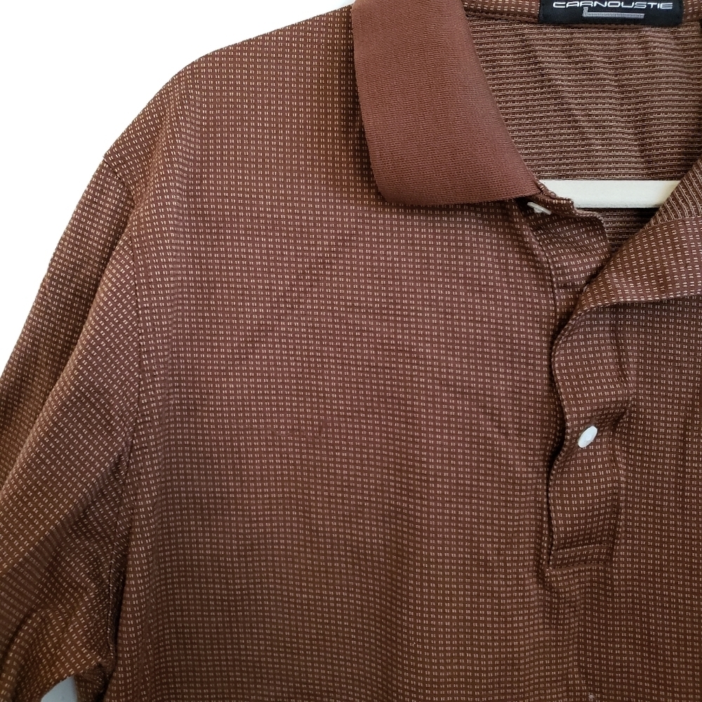 Carnoustie Shirt Mens XL Brown Polo Short Sleeve - Picture 2 of 5